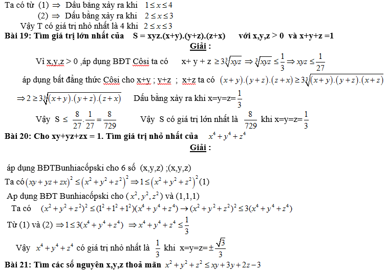 Bất đẳng thức, tìm giá trị min-max của biểu thức-11