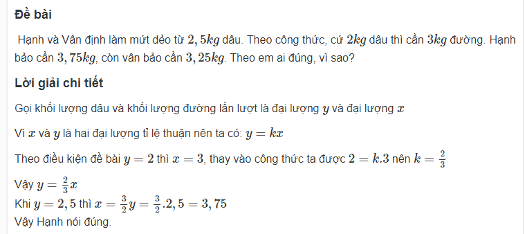 Cách giải bài toán liên quan đến một số đại lượng tỉ lệ thuận-3