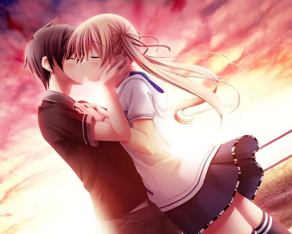 25 hình nền anime hôn nhau lãng mạn cực đẹp